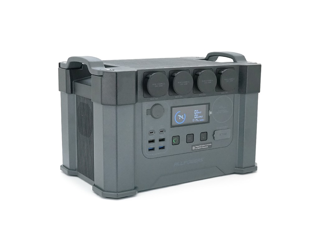Power station ALLPOWERS S2000 Pro APP Control, Wi-Fi, Bluetooth, 2400W, 1451Wh LiFePO4 3500Cycles, MPPT 650w max, CAR port, DC12 / 24V, 4хAC 220V, 2xUSB-TYPE-C 200W, 2xUSB-A 18W, 2xUSB-A 36W, XT60, Fast charge 60min, 375×245×250mm, 14,5kg