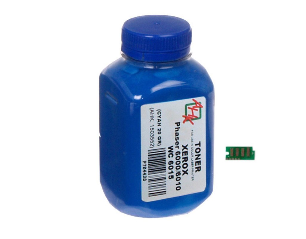 Тонер Xerox Phaser 6000/6010, 20г Cyan +chip AHK (1500252)