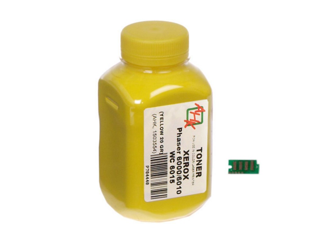 Тонер Xerox Phaser 6000/6010, 20г Yellow +chip AHK (1500254)