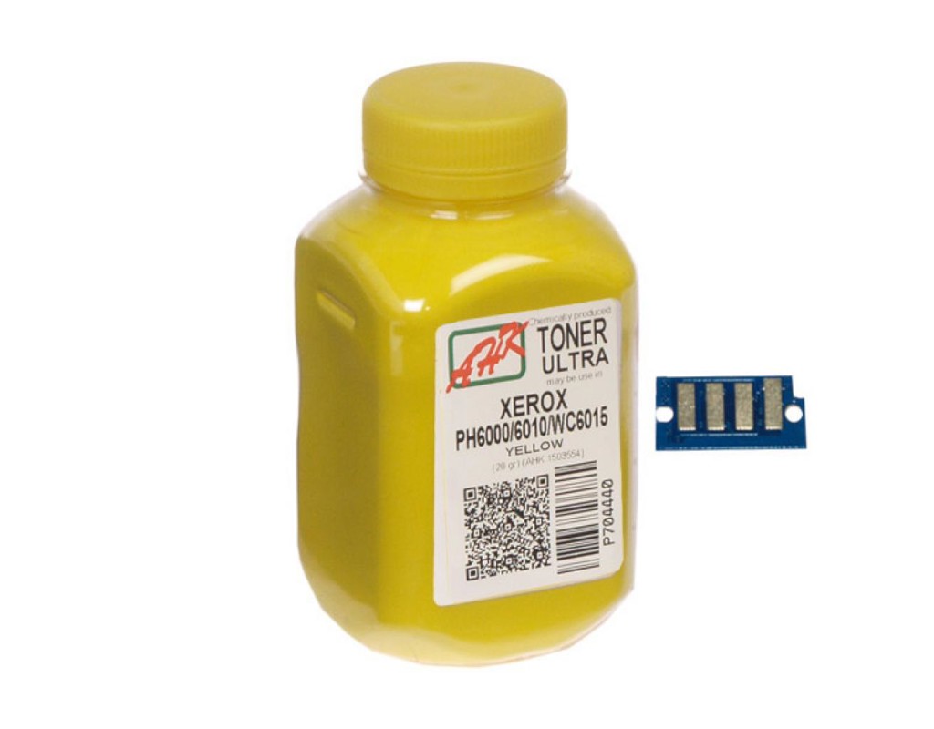Тонер Xerox Phaser 6000/6010, 20г Yellow +chip AHK (1500258)