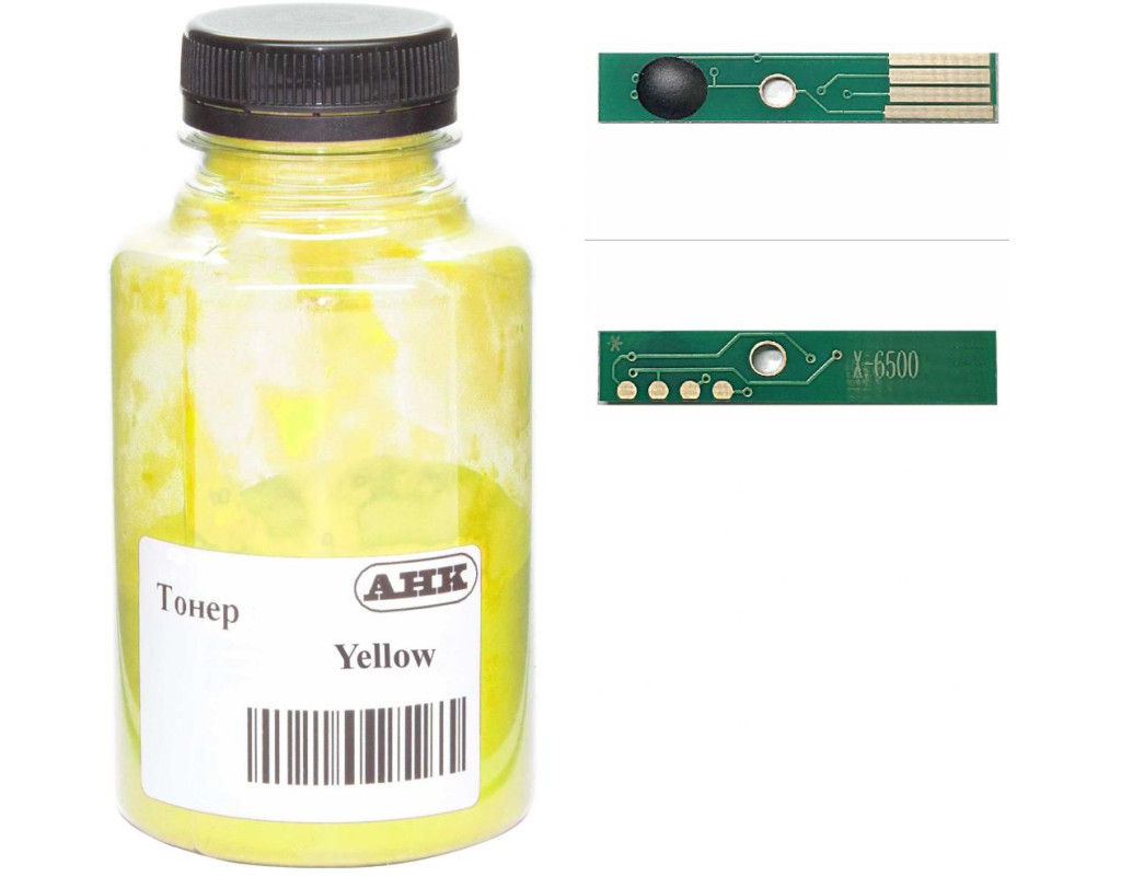 Тонер Xerox Phaser 6600 120г Yellow +chip AHK (3202903)