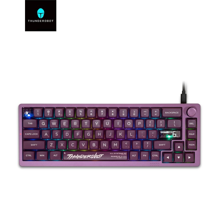 Клавиатура Thunderobot VIC68 Gateron Magnetic Jade Switch USB UA Purple (6932066317201)