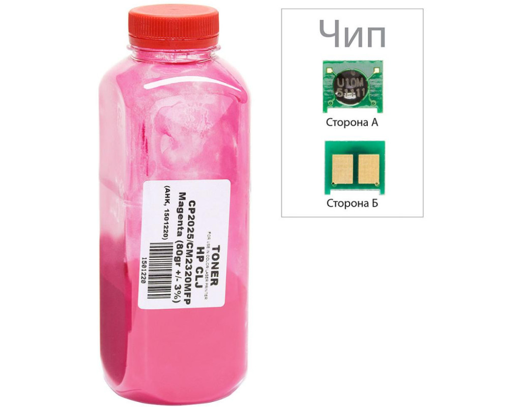 Тонер HP CLJ CP2025/CM2320, 80г Magenta +chip AHK (1501232)
