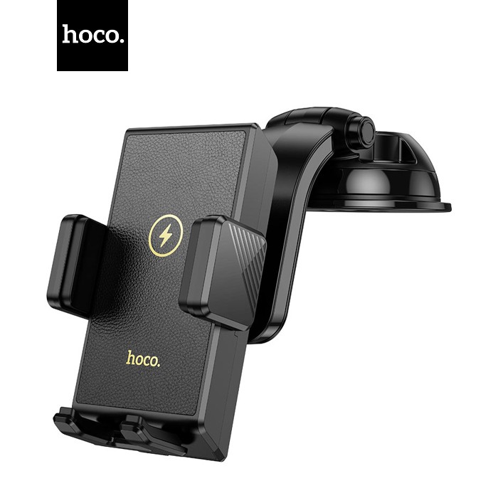 Автотримач HOCO HW22+ Wireless Charging 15W, кріплення на торпеду, затискач 50-90мм, Black, Box