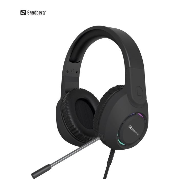 Ігрова гарнітура Sandberg BossBlaster, USB, кабель 2м, RGB, чорна