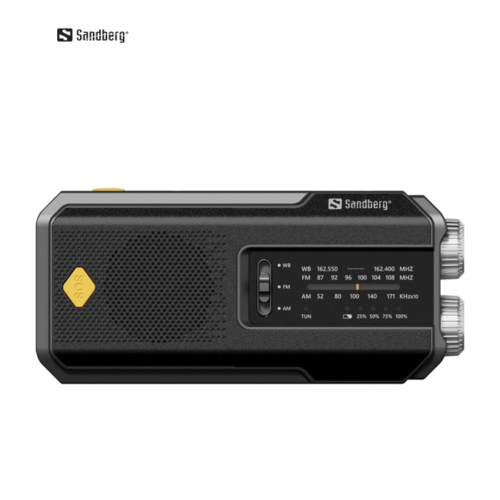 Радіо приймач FM/AM Survivor Radio All-in-1 2000, solar charger, powerbank, Flashlight, Sandberg