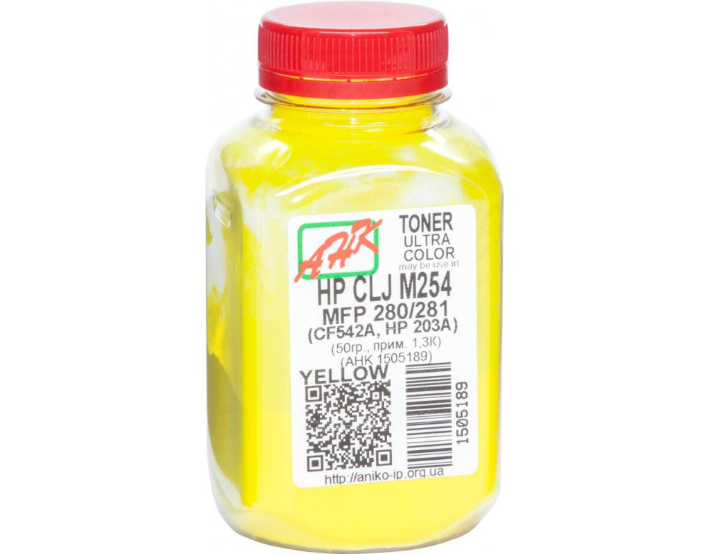Тонер HP CLJ M254/MFP280/281, 50г Yellow AHK (1505189)