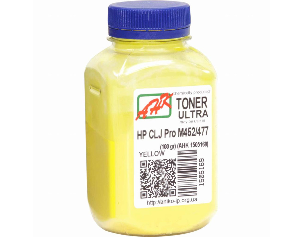 Тонер HP CLJ Pro M452/477, 100г Yellow ULTRA COLOR AHK (1505169)