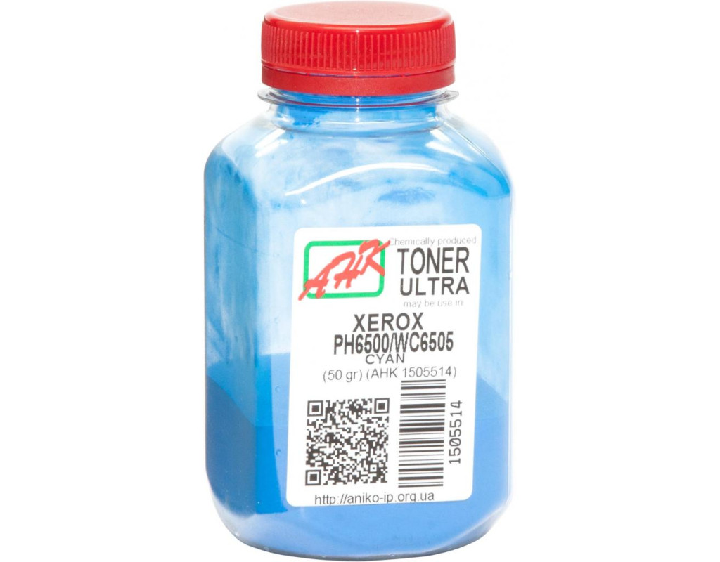 Тонер Xerox Ph6500/ WC6505, ULTRA COLOR, 50г Cyan AHK (1505514)