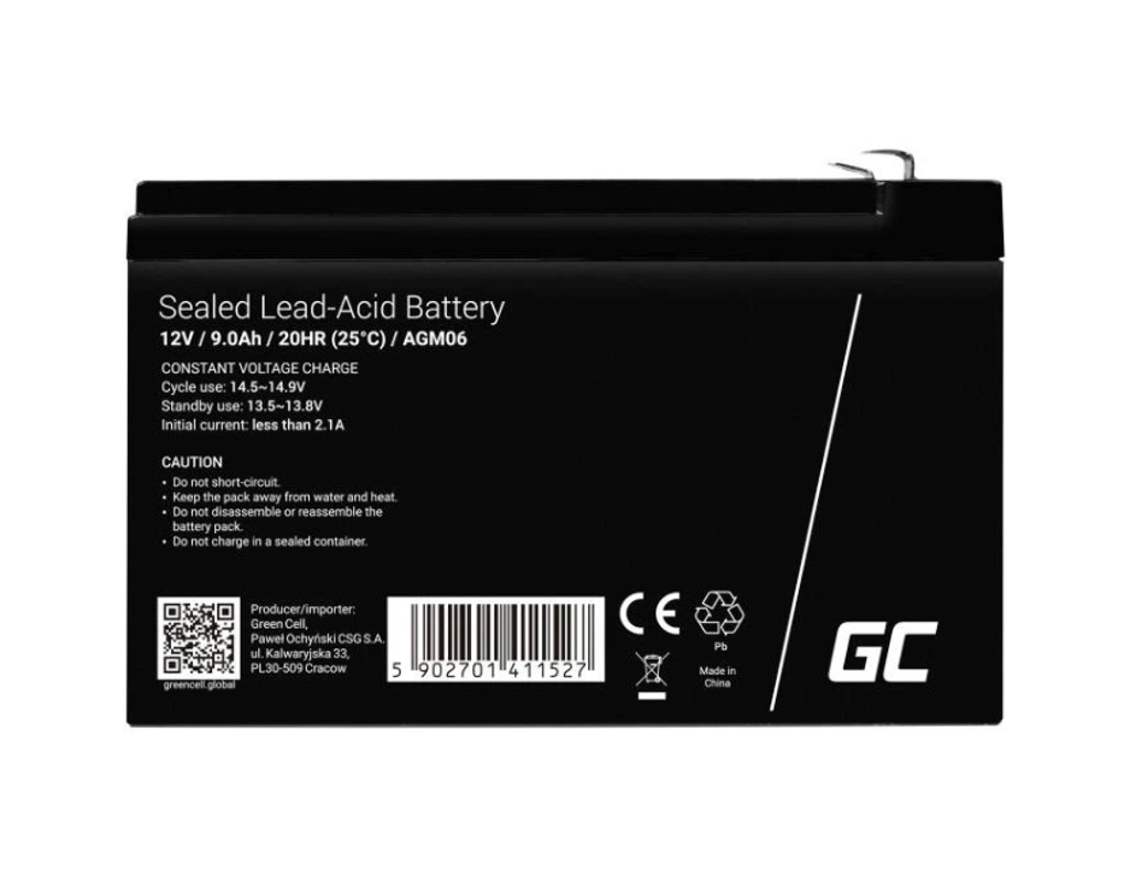 Акумуляторна батарея Green Cell 12V, 9.0A