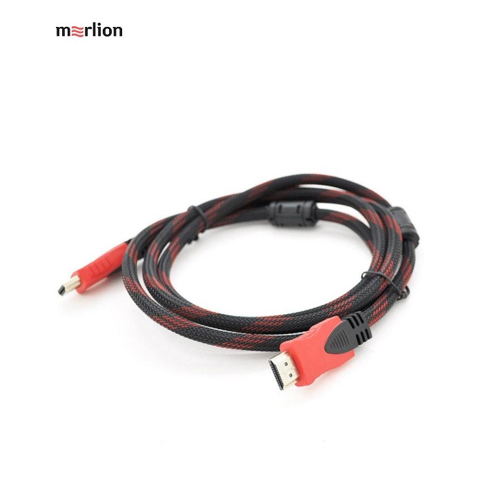 Кабель мультимедійний HDMI M to HDMI M 10.0m V1.4 black/red Merlion (YT-HDMI(M)/(M)NY/RD-10m)