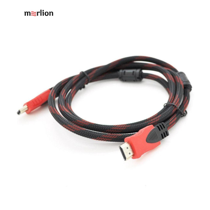 Кабель мультимедійний HDMI M to HDMI M 20.0m V1.4 black/red Merlion (YT-HDMI(M)/(M)NY/RD-20m)