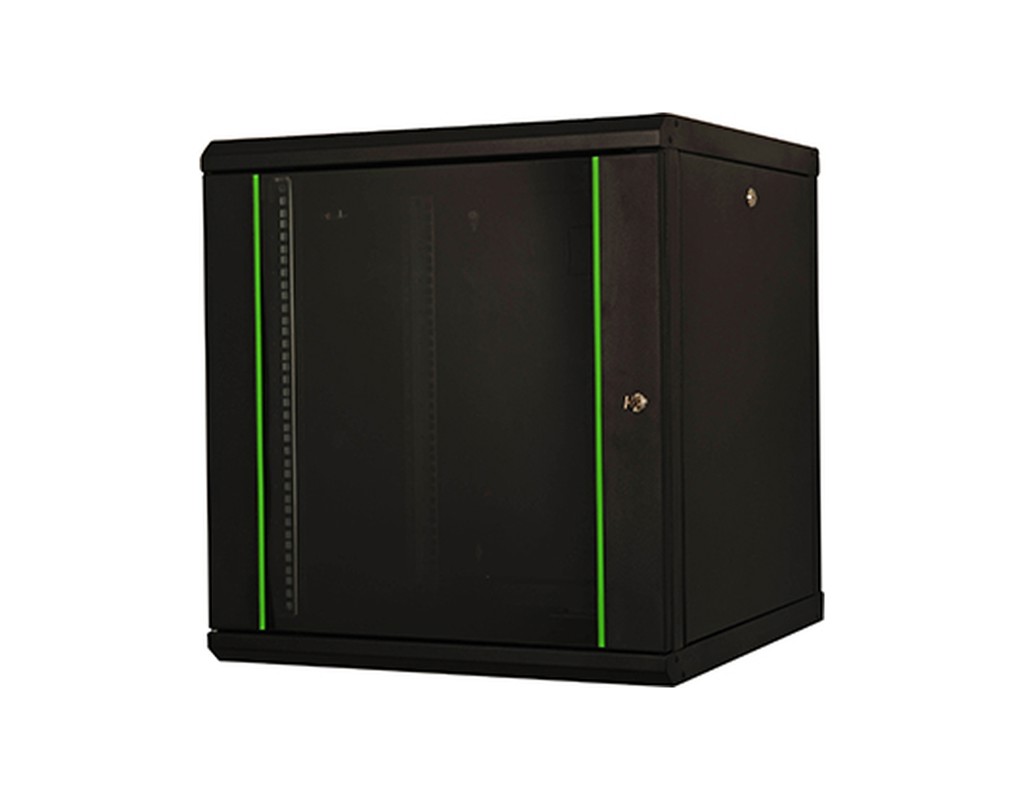 Шкаф настенный Lande Proline 12U 19" 600x600, стекло, черная (LN-PR12U6060-BL-111)