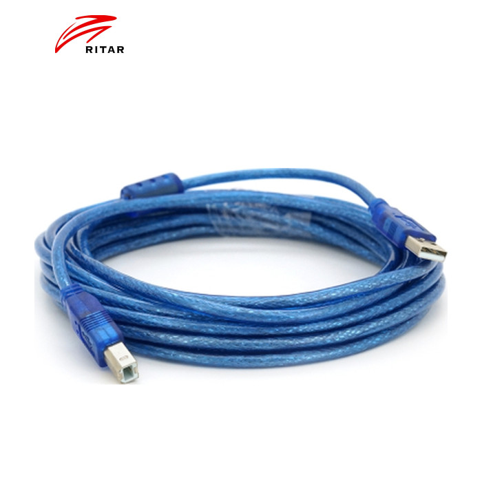 Кабель для принтера USB 2.0 AM/BM 5.0m ferrite blue Ritar (YT-AM/BM-5.0TBL)