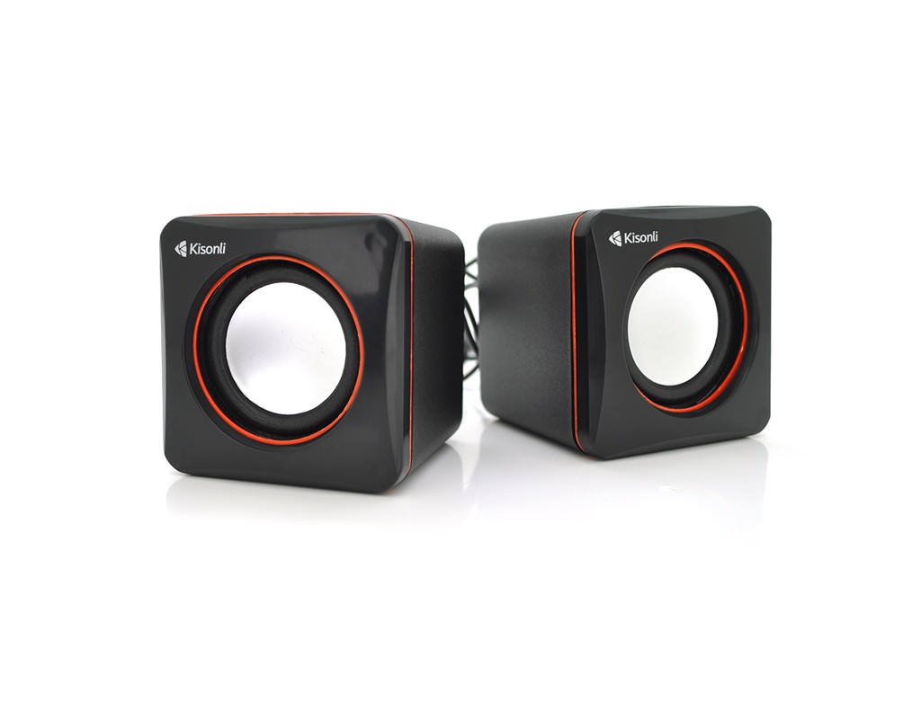 Колонки 2.0 Kisonli V400 для ПК і ноутбука, USB + 3.5mm, 2x1,5W, 20Hz- 20KHz, Black, BOX, Q80