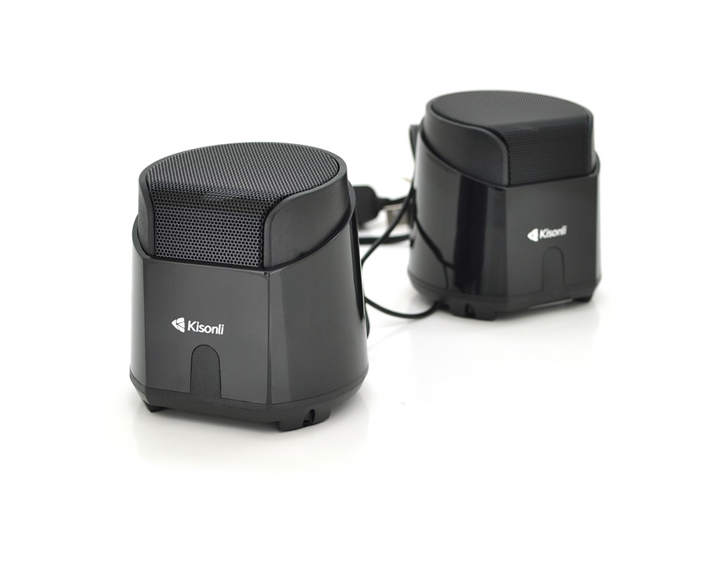 Колонки 2.0 Kisonli K500, для ПК і ноутбука, USB + 3.5mm, 2x3.5W, 20Hz- 20KHz, Black, BOX, Q50