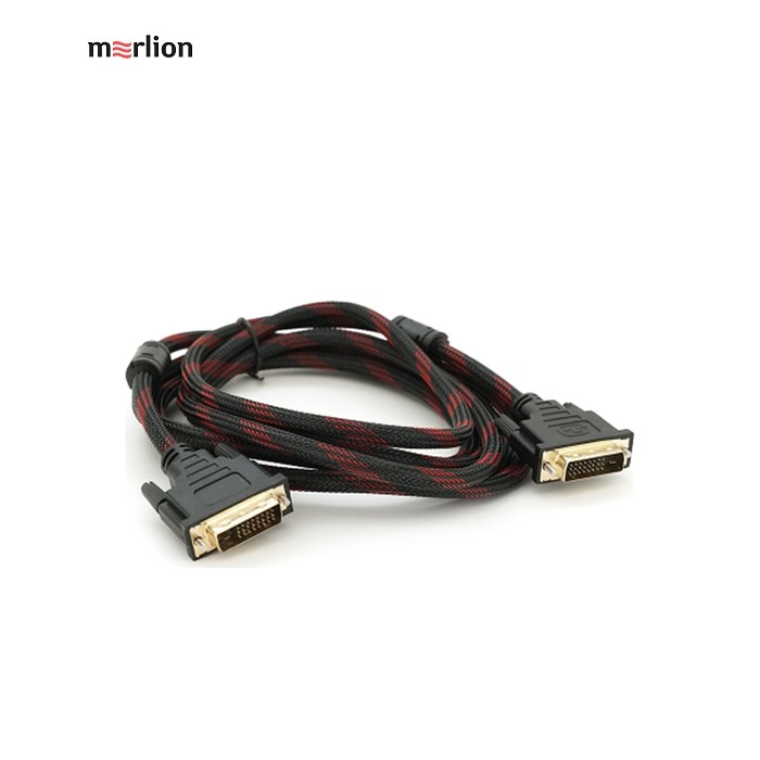 Кабель мультимедийный DVI M to DVI M 3.0m 24+1pin black/red Merlion (YT-DVI(M)/(M)NY/RD-3.0m)
