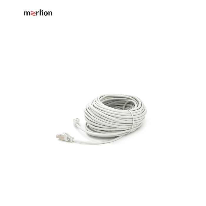 Патч-корд 30м FTP cat.5e, CU, RJ45, grey Merlion (PCM-CU-5E/30G)