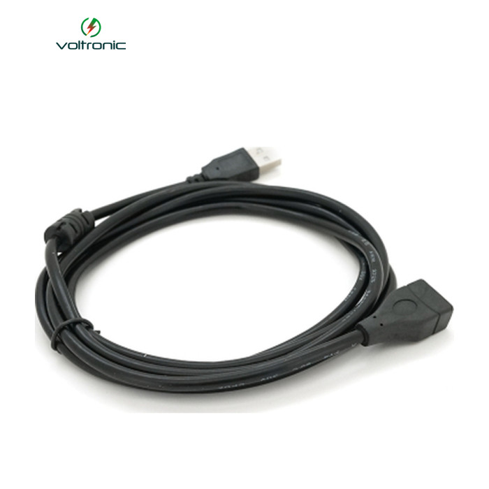 Дата кабель USB 2.0 AM/AF 2.0m ferrite black Voltronic (YT-AM/AF-2.0B)