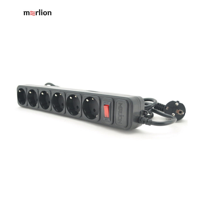 Мережевий фільтр живлення Merlion 6 розеток, 4.5м (B645)