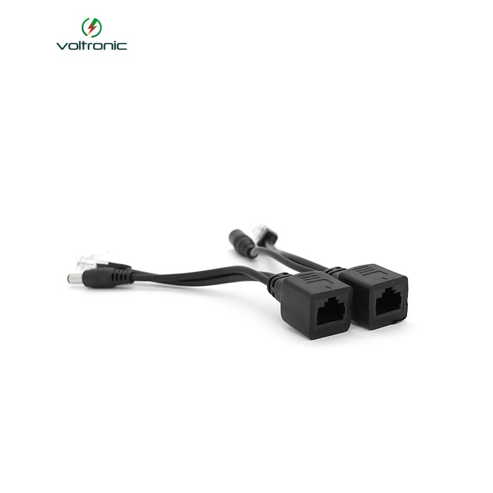 POE інжектор пасивний (пара) 802.3at (30Вт) з портами Ethernet 10 / 100Mbps, black, OEM Q50