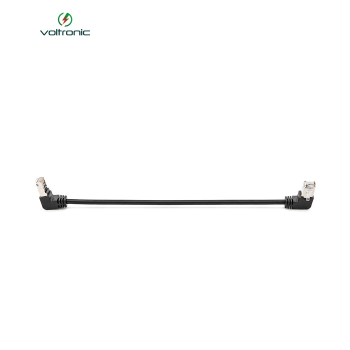 Патч-корд литий FTP, RJ45(кутовий / кутовий), екранований, FTP5e 0.29m, patch D=4.9mm AWG26 2x90&deg; CU, DC 2-12 V, чорний, Q200