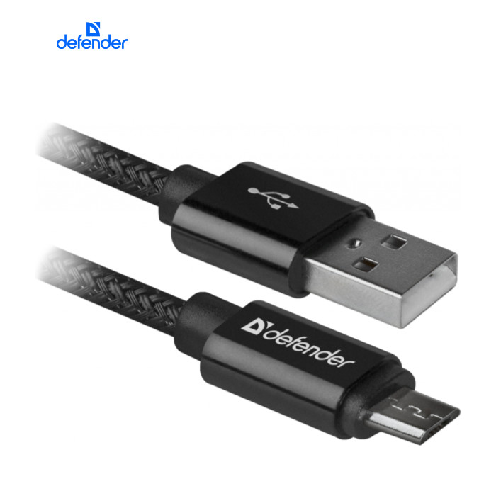 Дата кабель USB 2.0 AM to Micro 5P 1.0m USB08-03T PRO black Defender (87802)