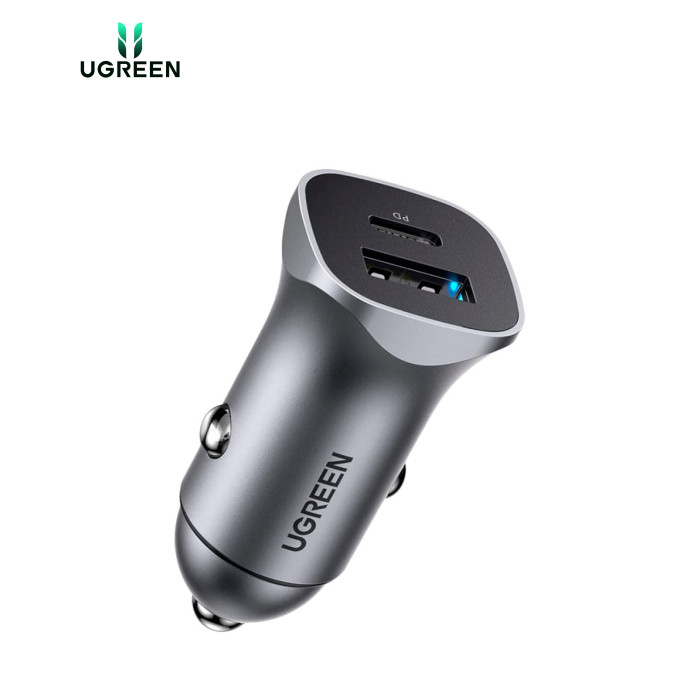 Зарядний пристрій Ugreen CD130 20W USB + Type-C PD Car Charger (Gray) (30780)