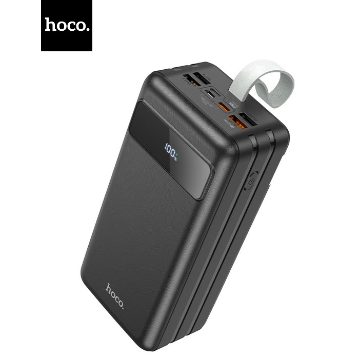 Power Bank HOCO J86B 60000mAh, 4USB+2Type-C+Lighting+micro, 22.5W+PD20W, ліхтарик, Black, 1.33kg