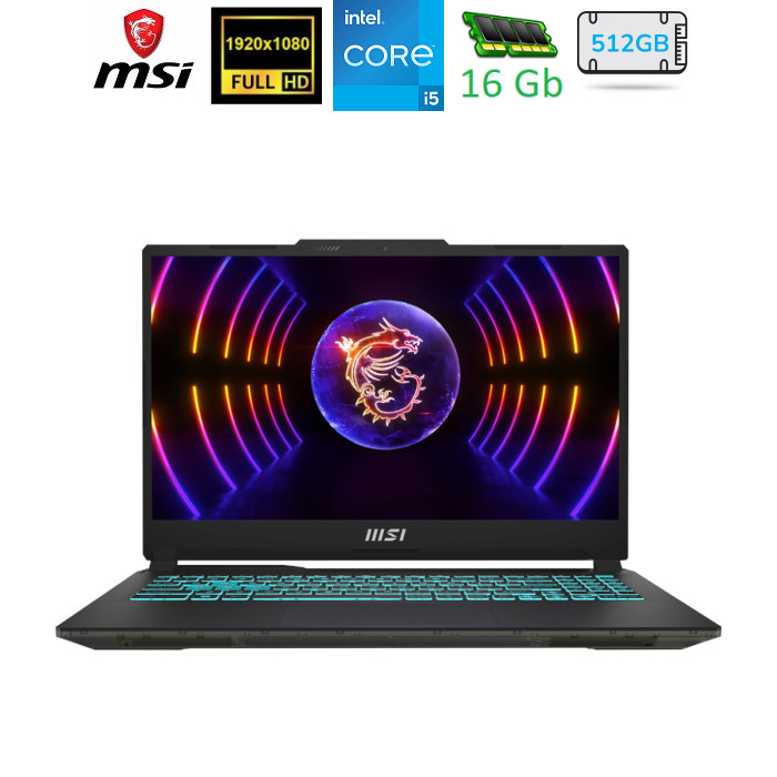 ноутбук 15.6FMI_144Hz/i5-13420H/16/512/RTX 4050 6G B/DOS/BL/Black Cyborg 15 Black A13VE-2474XUA