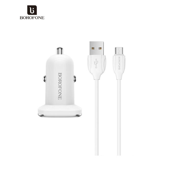 Зарядное устройство BOROFONE BZ12A USB + cable Micro 5P 1.0m White (BZ12AMW)