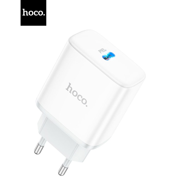 СЗУ 110-240V HOCO C104A, USB-C, PD20W, White, Box