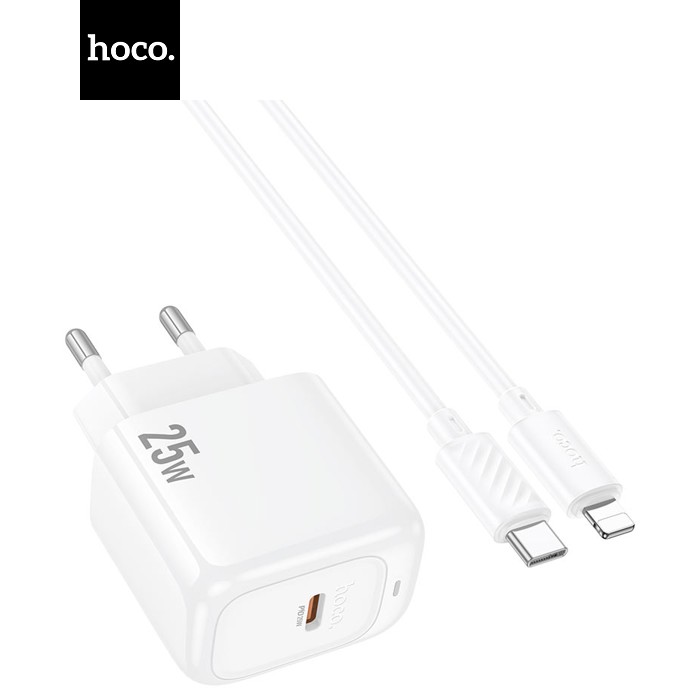 Набір СЗУ HOCO CS53A+ кабель Туре-С / Lighting, 1xUSB-C, PD25W, White, Box