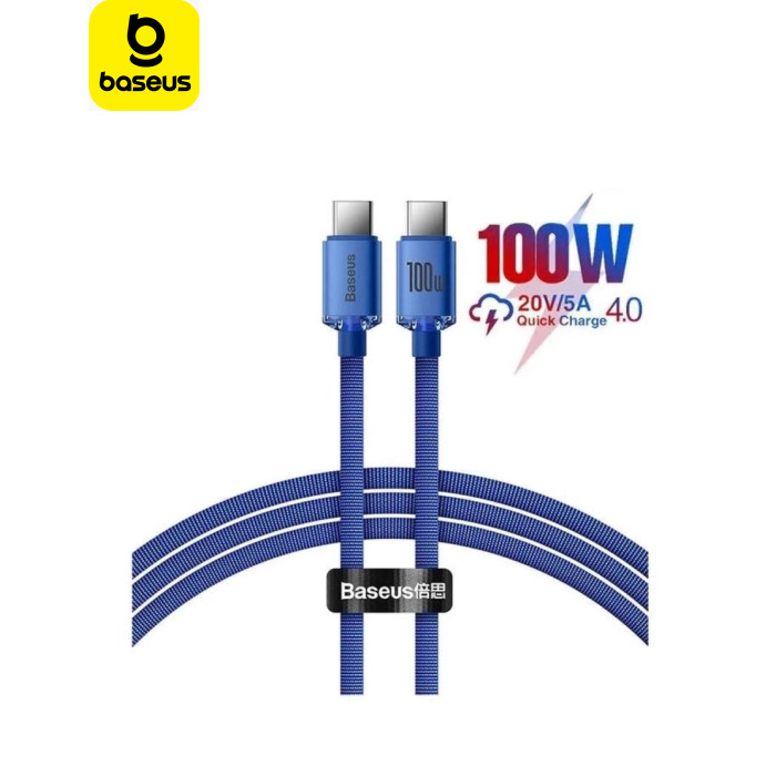 Дата кабель USB-C to USB-C 1.2m 100W blue Baseus (CAJY000603)