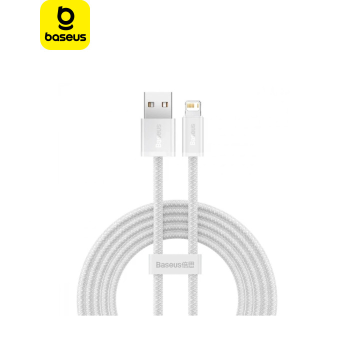 Дата кабель USB 2.0 AM to Lightning 2.0m 2.4A white Baseus (CALD000502)