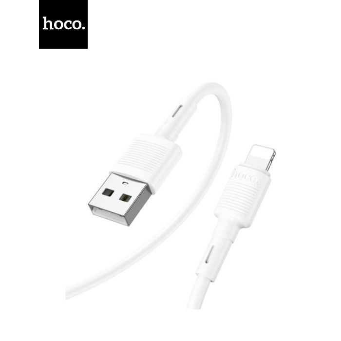 Дата кабель USB 2.0 AM to Lightning 1.0m 2.4A X83 white HOCO (6931474770875)