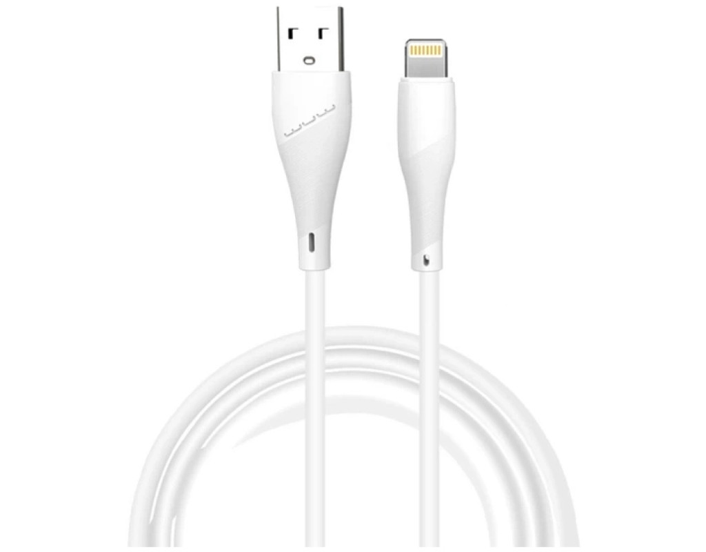Дата кабель USB 2.0 AM to Lightning 1.0m 2.4A X196 white WUW (6972573335596)