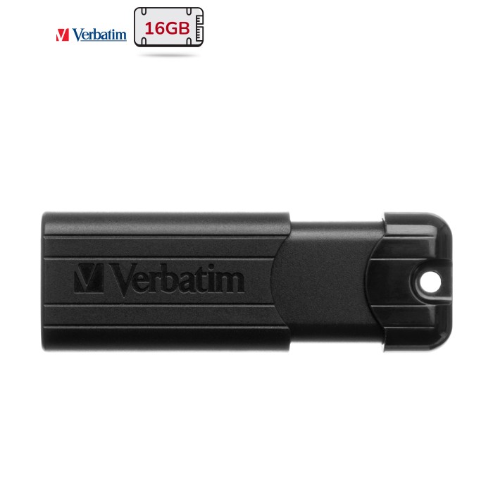 USB флеш накопитель Verbatim 16GB PinStripe Black USB 3.2 (49316)