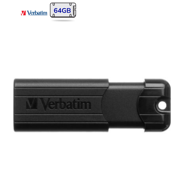 USB флеш накопитель Verbatim 64GB PinStripe Black USB 3.0 (49318)