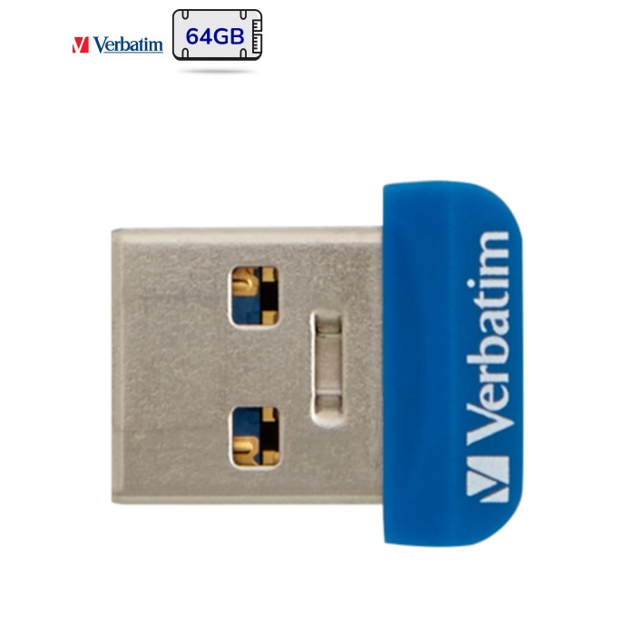 USB флеш накопичувач Verbatim 64GB Store 'n' Stay NANO Blue USB 3.2 (98711)