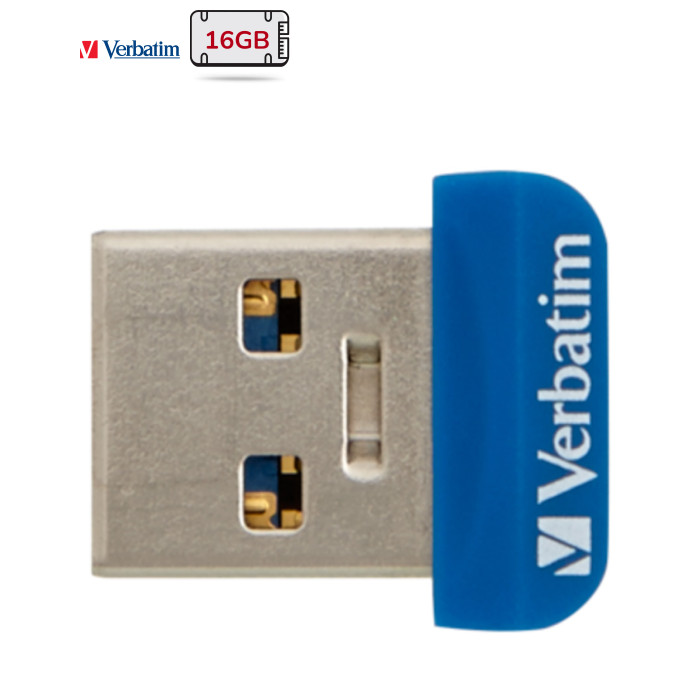 USB флеш накопитель Verbatim 16GB Store 'n' Stay NANO Blue USB 3.0 (98709)