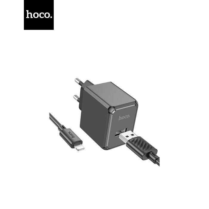 Зарядное устройство HOCO CS11A USB + cable USB to Lightning black (6942007603560)