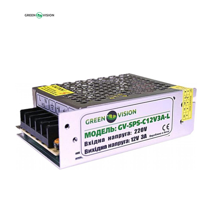 Блок питания для систем видеонаблюдения Greenvision GV-SPS-C 12V3A-L (3447)