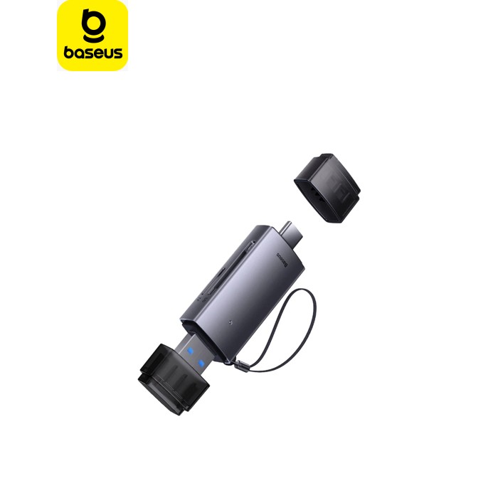 Считыватель флеш-карт Baseus USB-A + USB-C to SD/TF gray (WKQX060113)