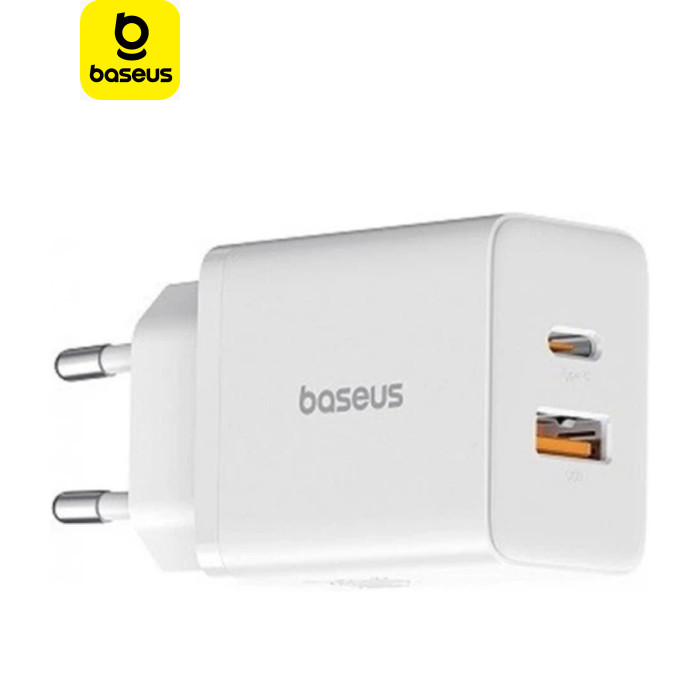 Зарядное устройство Baseus 1xUSB-C PD30W + 1xUSB QC3.0 white (P10111404213-00)