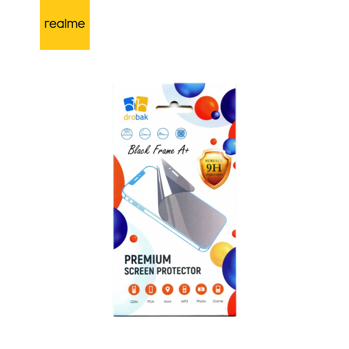 Скло захисне Drobak Realme C100i Black Frame A+ (181807)
