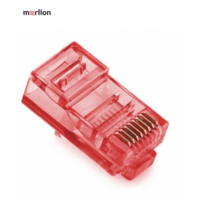 Коннектор RJ45 cat.5e UTP 8P8C Red 100 шт Merlion (05357)