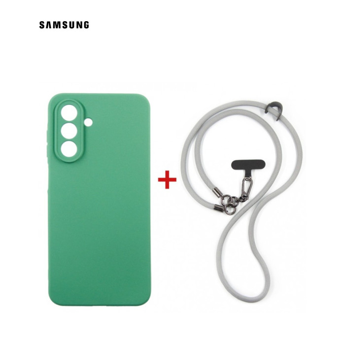Чехол для мобильного телефона Dengos Case + Cross-body Strap Samsung Galaxy A17/A26 Mint+Grey (DG-KM-CCRB-24)