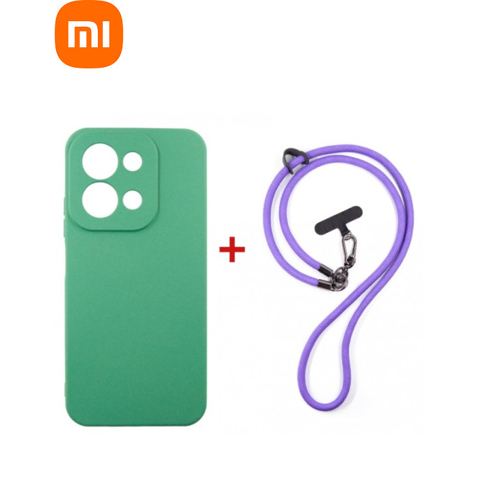 Чехол для мобильного телефона Dengos Case + Cross-body Strap Xiaomi Redmi 15C Mint+Purple (DG-KM-CCRB-50)