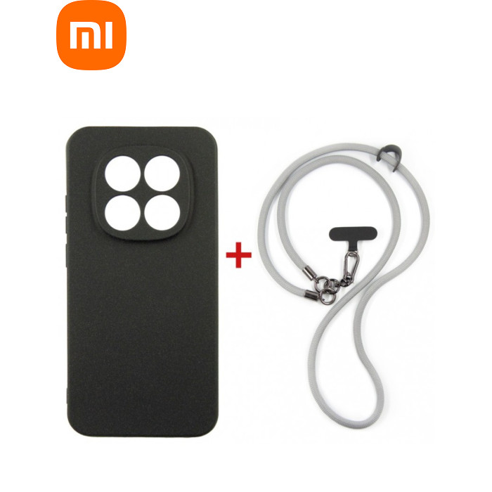 Чохол до мобільного телефона Dengos Case + Cross-body Strap Xiaomi Redmi Note 15 Pro 4G Black+Grey (DG-KM-CCRB-37)
